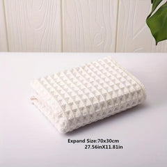 Soft Waffle Gridding Hand Towel 11.81''x27.56'' Solid Absorbent Household Wipe