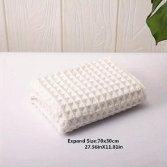 Soft Waffle Gridding Hand Towel 11.81''x27.56'' Solid Absorbent Household Wipe
