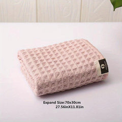 Soft Waffle Gridding Hand Towel 11.81''x27.56'' Solid Absorbent Household Wipe