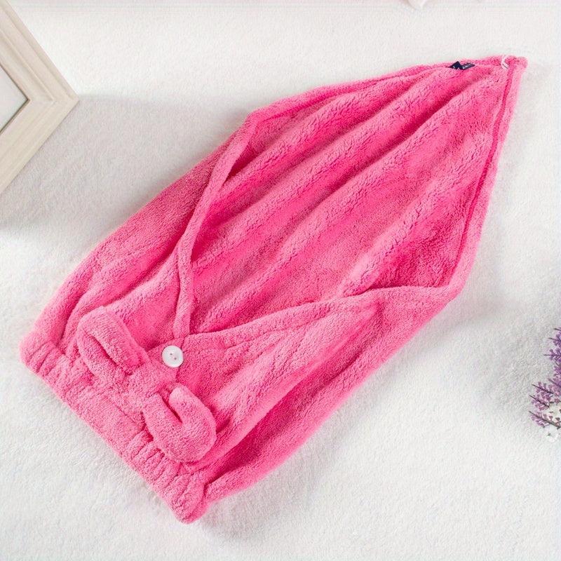 Coral Fleece Hair Drying Towel for Women Quick Drying Shower Cap
