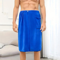Men's Wearable Bath Towel Microfiber Elastic Band Soft Absorbent Shower Skirt