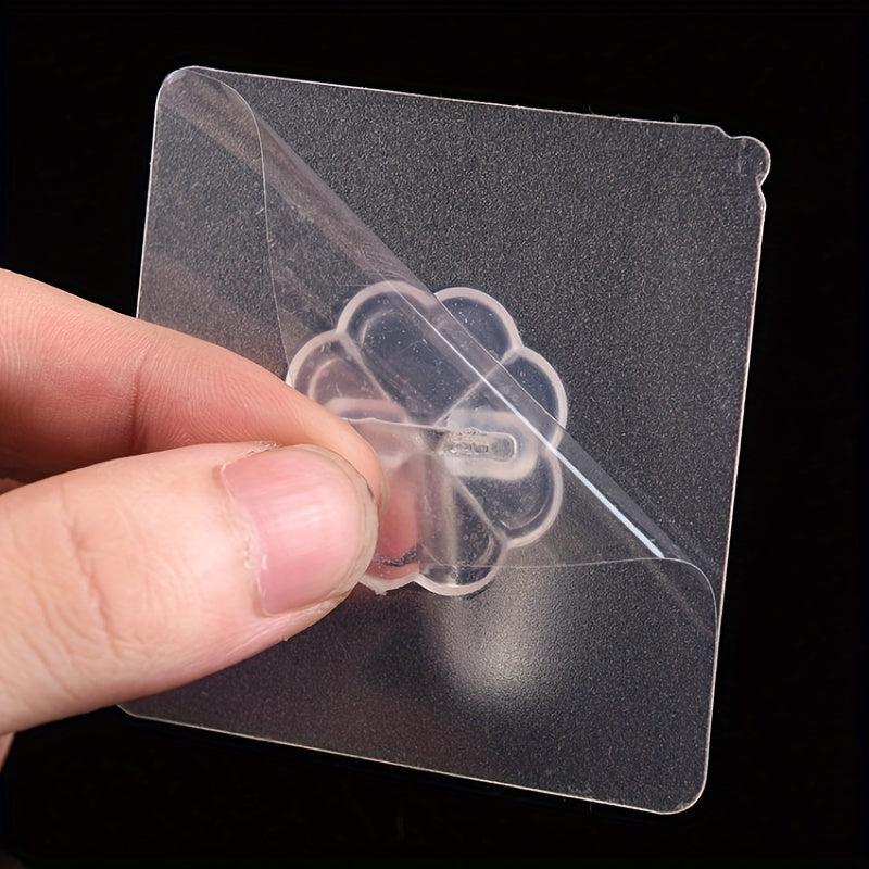 5pcs Clear Adhesive Hook Self Adhesive Sticky Hooks Waterproof Plastic Hooks