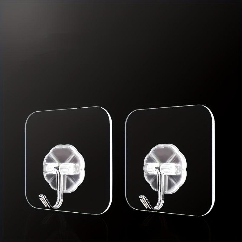 5pcs Clear Adhesive Hook Self Adhesive Sticky Hooks Waterproof Plastic Hooks
