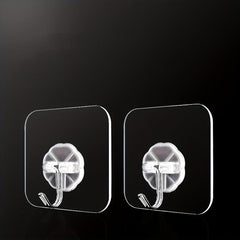 5pcs Clear Adhesive Hook Self Adhesive Sticky Hooks Waterproof Plastic Hooks
