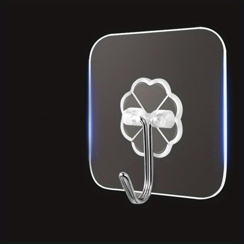5pcs Clear Adhesive Hook Self Adhesive Sticky Hooks Waterproof Plastic Hooks