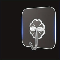 5pcs Clear Adhesive Hook Self Adhesive Sticky Hooks Waterproof Plastic Hooks