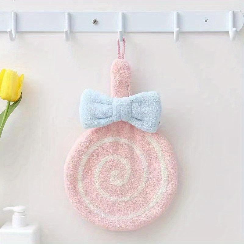 Lollipop Hand Towel Coral Fleece Absorbent Wipe Cloth