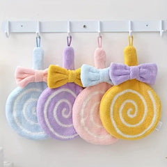 Lollipop Hand Towel Coral Fleece Absorbent Wipe Cloth