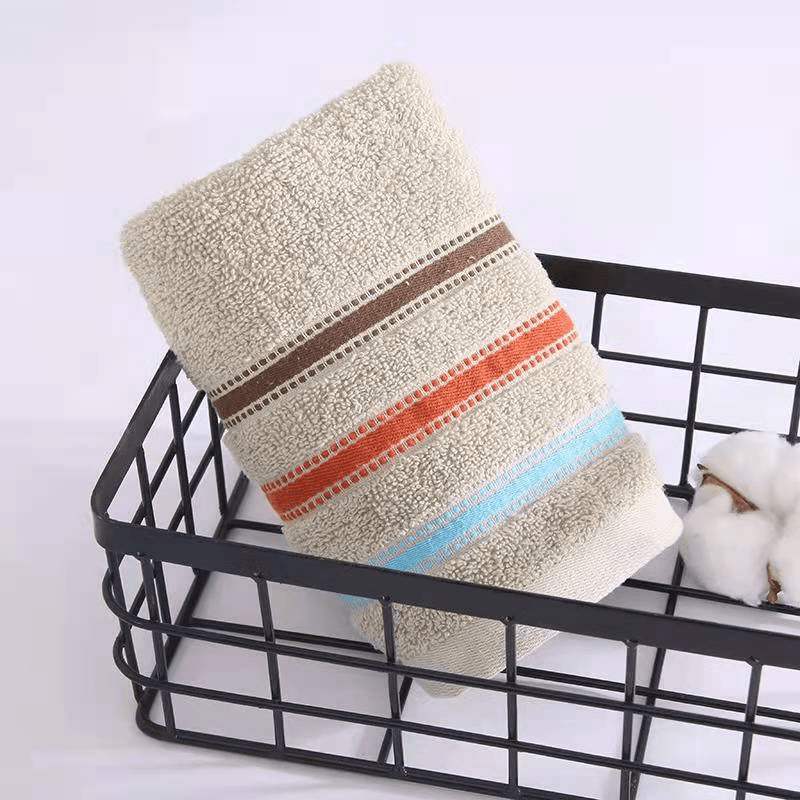 Striped Cotton Hand Towel Soft Skin-friendly Absorbent Towel for Home Bathroom