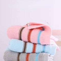 Striped Cotton Hand Towel Soft Skin-friendly Absorbent Towel for Home Bathroom