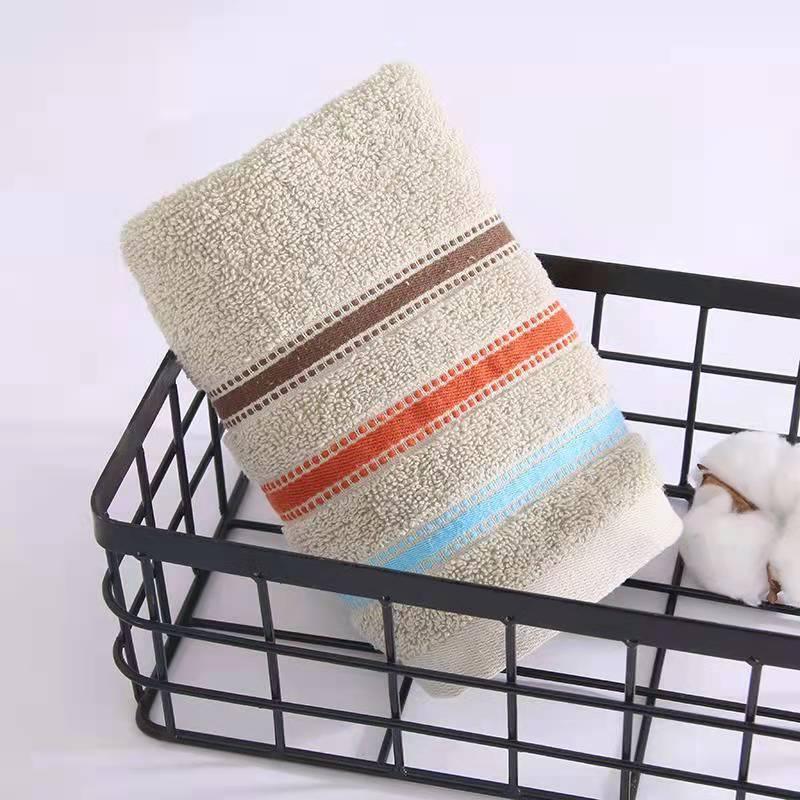Striped Cotton Hand Towel Soft Skin-friendly Absorbent Towel for Home Bathroom
