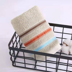 Striped Cotton Hand Towel Soft Skin-friendly Absorbent Towel for Home Bathroom
