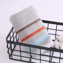 Striped Cotton Hand Towel Soft Skin-friendly Absorbent Towel for Home Bathroom