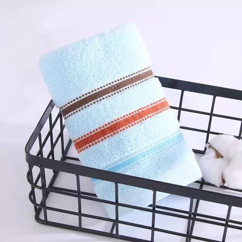 Striped Cotton Hand Towel Soft Skin-friendly Absorbent Towel for Home Bathroom