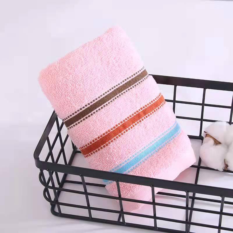 Striped Cotton Hand Towel Soft Skin-friendly Absorbent Towel for Home Bathroom