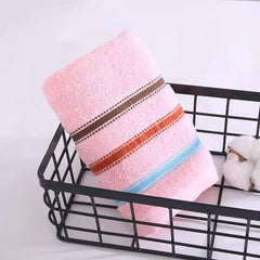 Striped Cotton Hand Towel Soft Skin-friendly Absorbent Towel for Home Bathroom