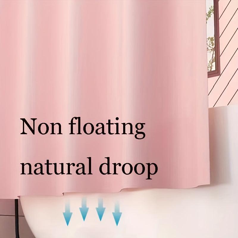 1pc Pink Shower Curtain Lining Set