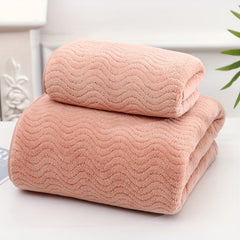 2pcs Microfiber Towel Set Soft Hand & Bath Towel Quick Drying Absorbent Towels
