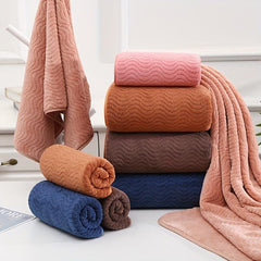 2pcs Microfiber Towel Set Soft Hand & Bath Towel Quick Drying Absorbent Towels