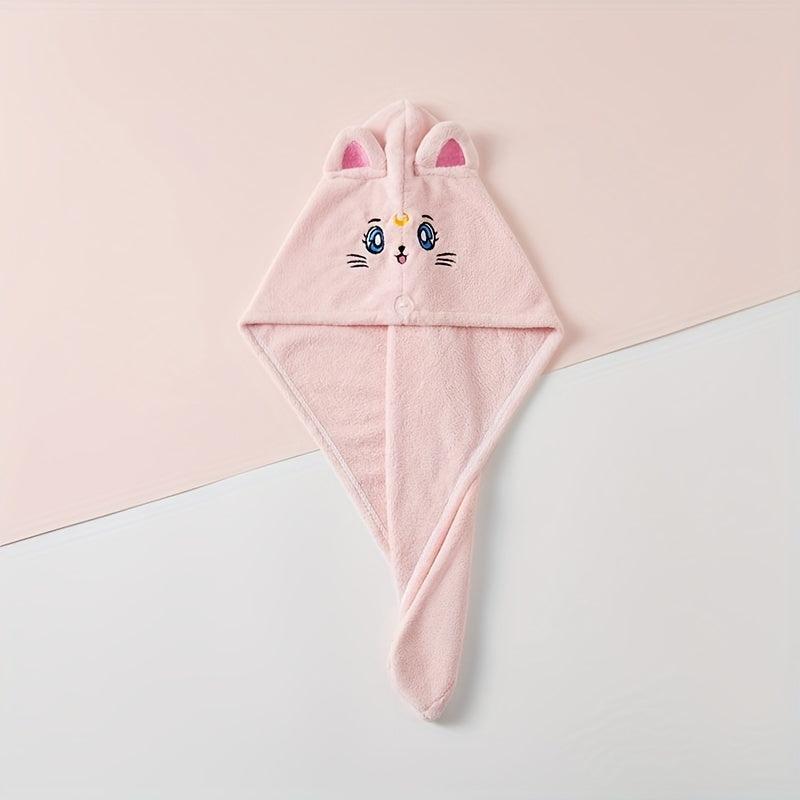Cartoon Embroidery Hair Towel, Soft Hair Drying Cap, Absorbent Hair Wrap Towel