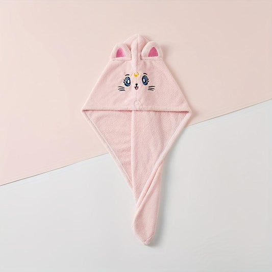 Cartoon Embroidery Hair Towel, Soft Hair Drying Cap, Absorbent Hair Wrap Towel