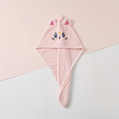 Cartoon Embroidery Hair Towel, Soft Hair Drying Cap, Absorbent Hair Wrap Towel