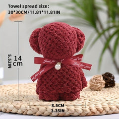 Soft Coral Fleece Bear Towel - Ideal Wedding & Birthday Gift