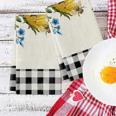 Sunflowers Themed Dish Towels Soft Absorbent Fingertip Towel
