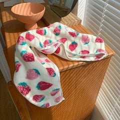 Strawberry Pattern Hair Drying Cap for Women Quick Drying Shower Cap