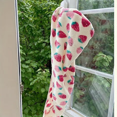 Strawberry Pattern Hair Drying Cap for Women Quick Drying Shower Cap