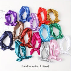 Women's Silk Square Scarf Random Satin Neck Hair Band Bag Warp Lightweight Soft
