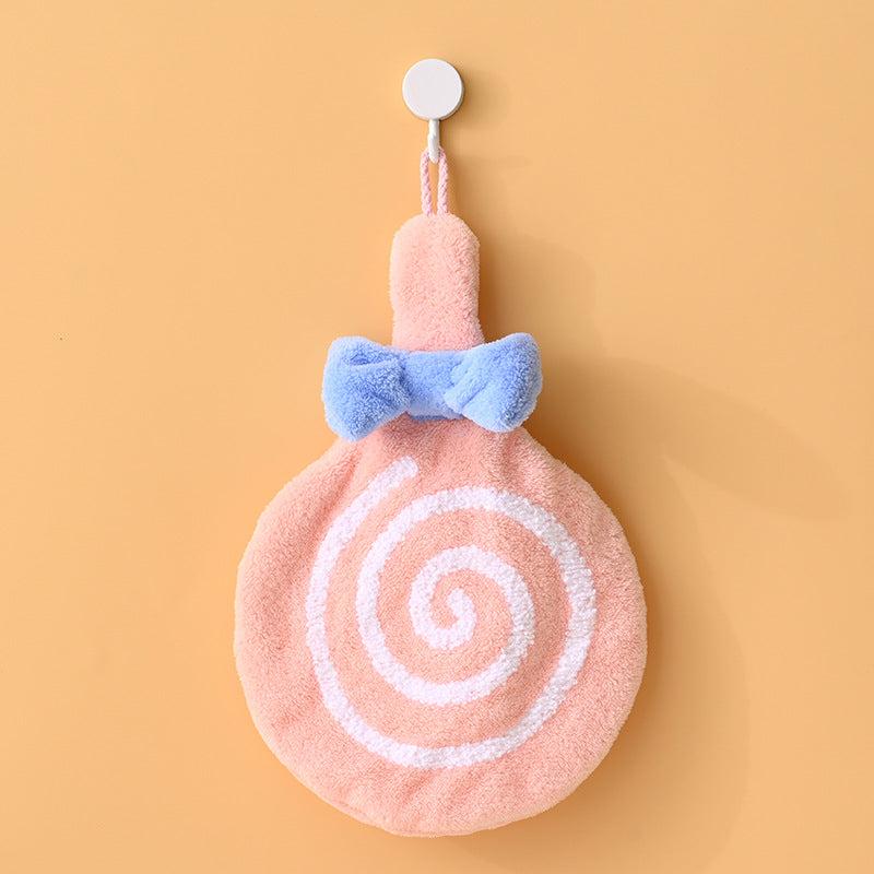 Lollypop Shape Bath Handkerchief Towel Coral Fleece