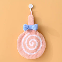 Lollypop Shape Bath Handkerchief Towel Coral Fleece