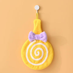 Lollypop Shape Bath Handkerchief Towel Coral Fleece