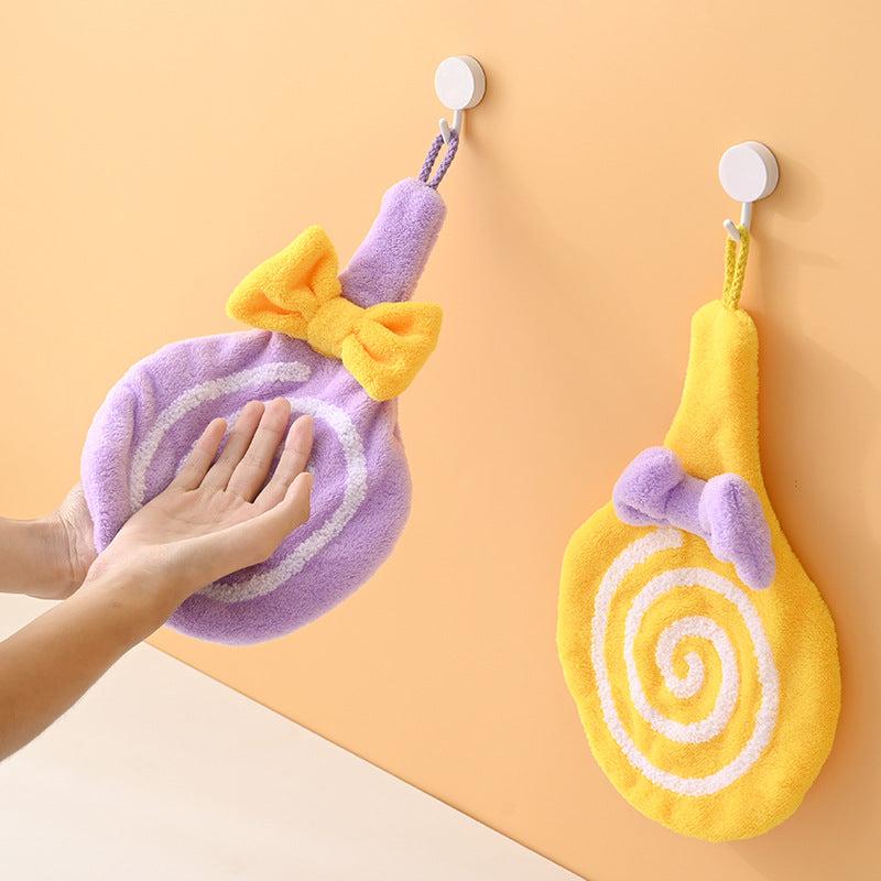 Lollypop Shape Bath Handkerchief Towel Coral Fleece