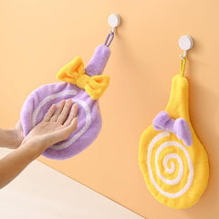 Lollypop Shape Bath Handkerchief Towel Coral Fleece