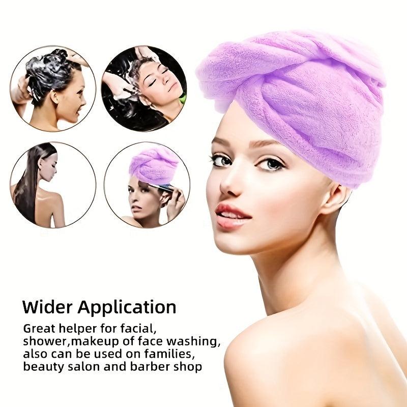 Microfiber Hair Towel for Women Quick Drying - Soft Hair Drying Cap