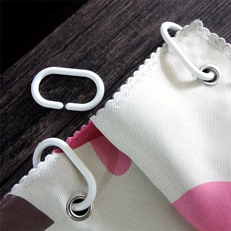 12pcs C Shaped Shower Curtain Hooks for Easy Installation