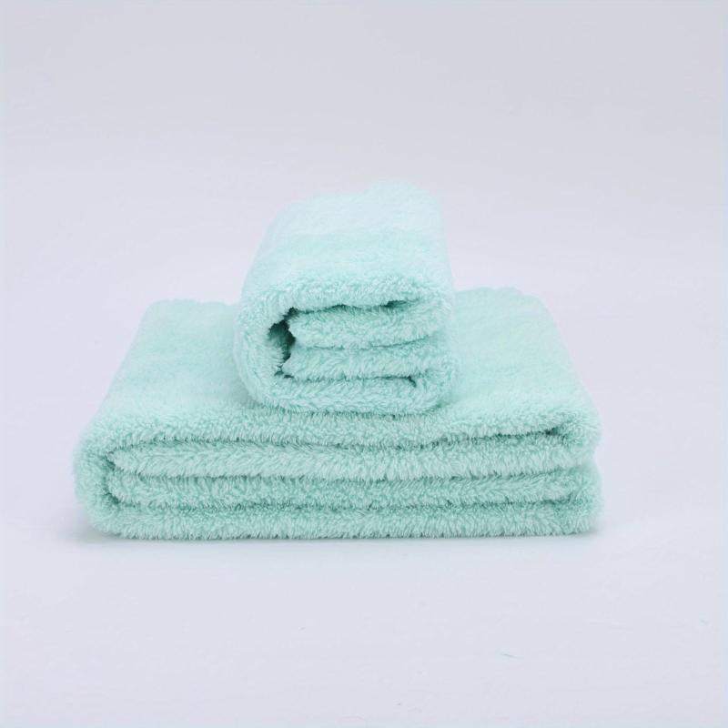 2pcs Coral Fleece Washcloth Handkerchiefs Soft Absorbent Towel for Bathroom