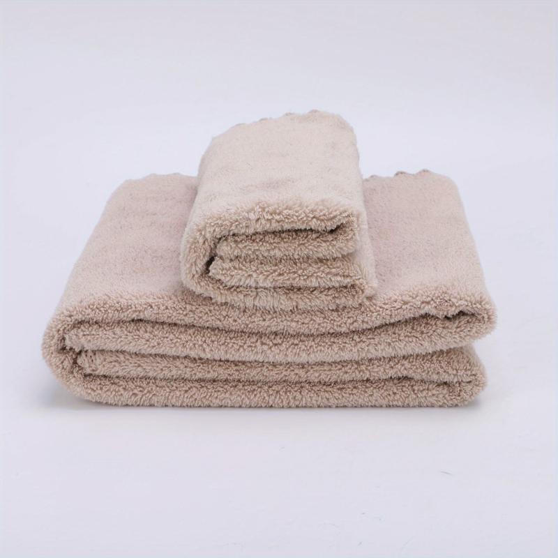 2pcs Coral Fleece Washcloth Handkerchiefs Soft Absorbent Towel for Bathroom