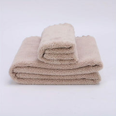 2pcs Coral Fleece Washcloth Handkerchiefs Soft Absorbent Towel for Bathroom