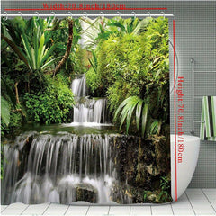 Forest Tree Scenic Bright Shower Curtain Bathroom Curtain