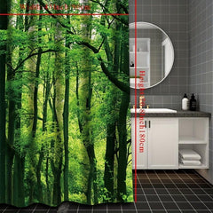 Forest Tree Scenic Bright Shower Curtain Bathroom Curtain