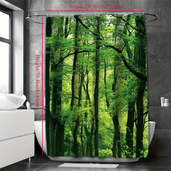 Forest Tree Scenic Bright Shower Curtain Bathroom Curtain