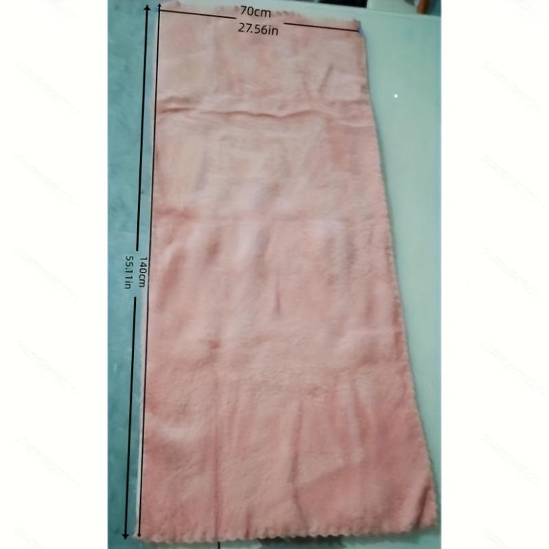 Soft Coral Fleece Bath Towel - Solid & Absorbent - Home Bathroom Supplies