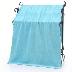 Soft Coral Fleece Bath Towel - Solid & Absorbent - Home Bathroom Supplies