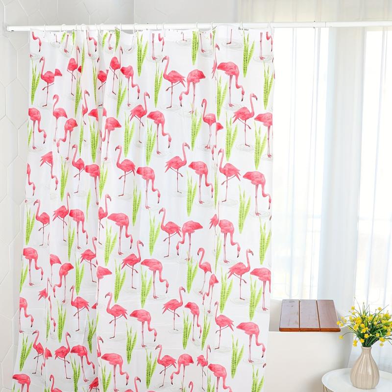 Flamingo Pattern Shower Curtain 70x70 Waterproof Bathroom Decor