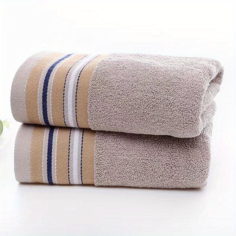1pc Striped Cotton Hand Towel Soft Absorbent Face Towel