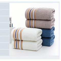 1pc Striped Cotton Hand Towel Soft Absorbent Face Towel