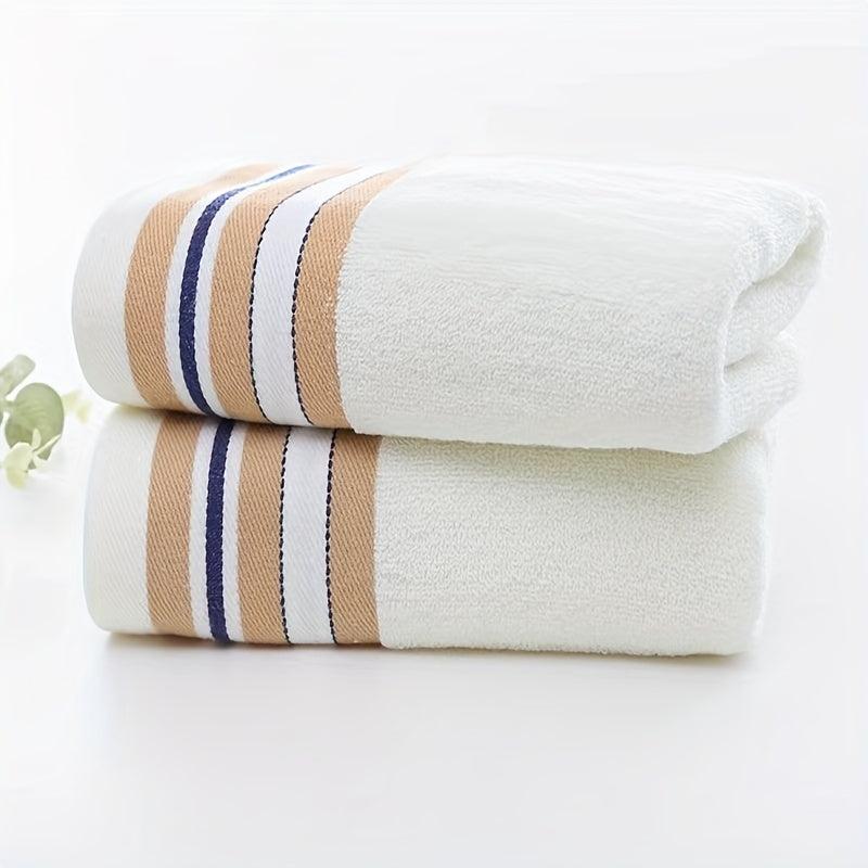 1pc Striped Cotton Hand Towel Soft Absorbent Face Towel